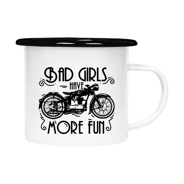 Plecháček - smaltový lem s potiskem Bad girls
