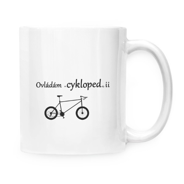 Hrnček malý biely s potlačou Cykloped
