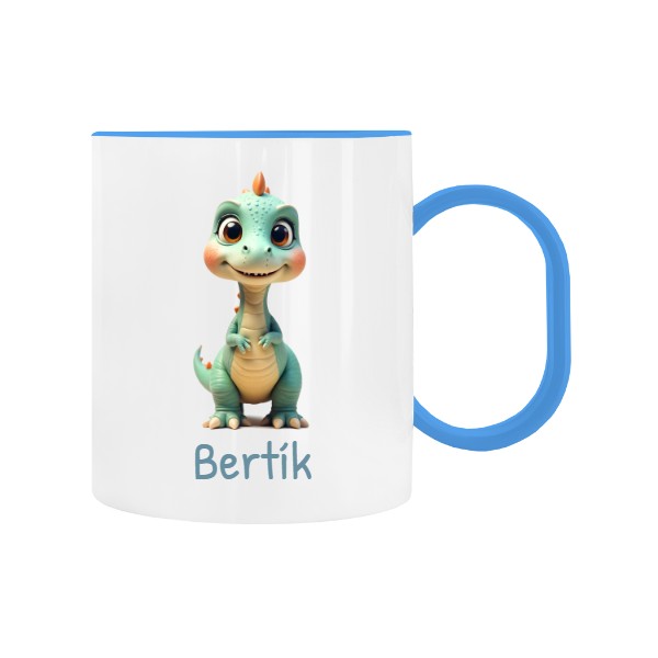 Detský hrnček plastový s potlačou Dinosaur s menom