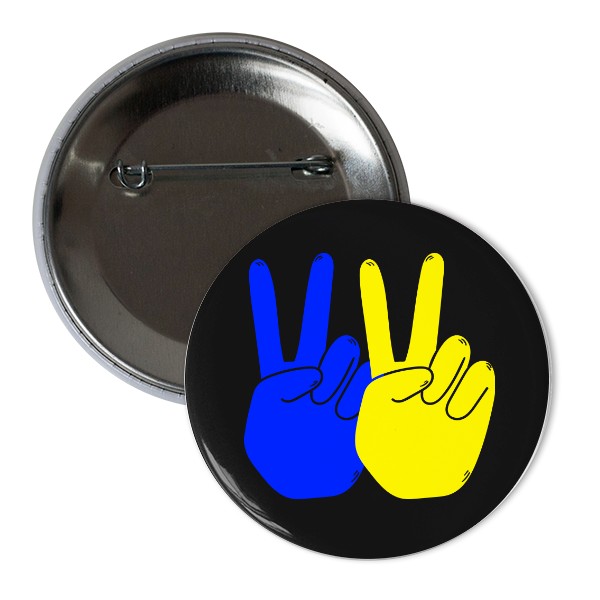 Button s potiskem Peace for Ukraine