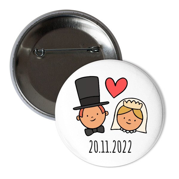 Odznak  s potlačou Novomanželia