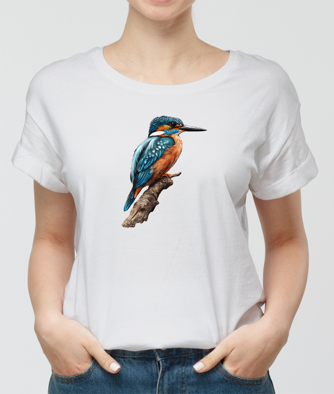 Tričko s potlačou rybárik vodný vták