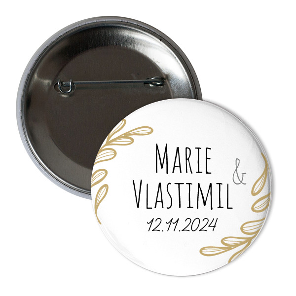 Odznak  s potlačou Svadobné odznaky