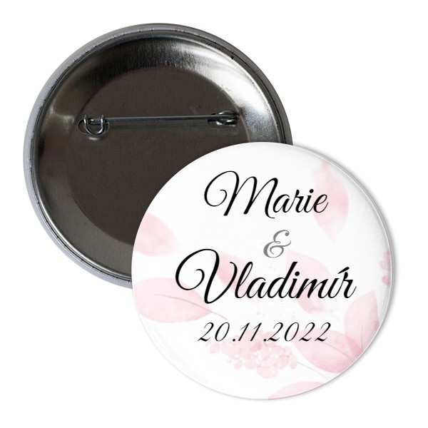 Odznak  s potlačou Svadobné odznaky