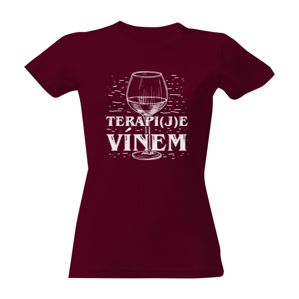 Tričko s potiskem Terapie vínem